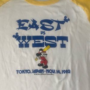 1982 Mickey Mouse East vs West Tokyo baseball shirt